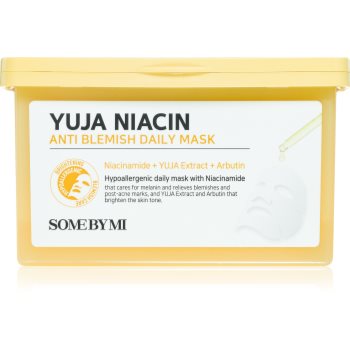 Some By Mi Yuja Niacin Anti Blemish Daily Mask mască textilă iluminatoare pentru uniformizarea nuantei tenului - imagine 2